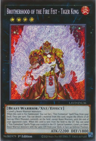 Brotherhood of the Fire Fist - Tiger King - LAVD-ENL36 - Secret Rare