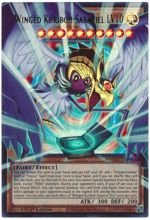 Winged Kuriboh Sabatiel LV10 (ext. art) - MAMO-EN006 - Ultra Rare