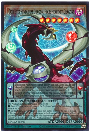 Odd-Eyes Pendulum Dragon, Four Heavenly Dragons (ext. art) - MAMO-EN013 - Ultra Rare