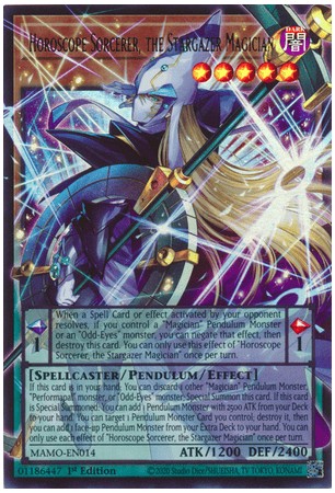 Horoscope Sorcerer, the Stargazer Magician (ext. art) - MAMO-EN014 - Ultra Rare