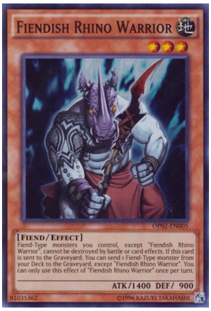 Fiendish Rhino Warrior - OP02-EN005 - Super Rare