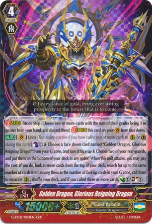 Golden Dragon, Glorious Reigning Dragon - G-BT08/004EN - RRR