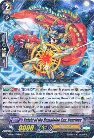 Knight of the Remaining Sun, Henrinus - G-BT08/026EN - R