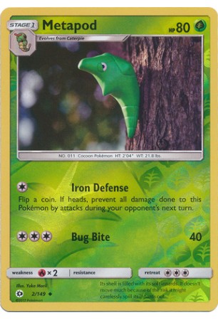 Metapod - SM01/002 - Uncommon (Reverse Holo)