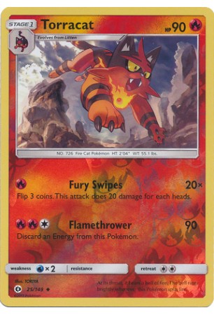 Torracat - SM01/025 - Uncommon (Reverse Holo)