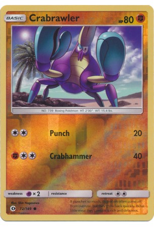 Crabrawler - SM01/072 - Common (Reverse Holo)