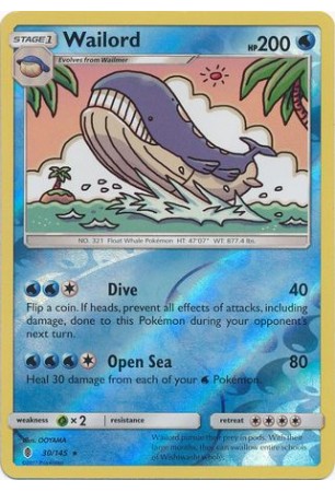 Wailord - SM02/030 - Rare (Reverse Holo)