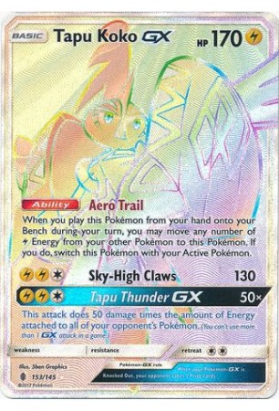 Pokémon Lendário Tapu Koko Gx Full Art Guardiões Ascendentes