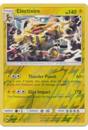 Electivire - SM03/043 - Rare (Reverse Holo)