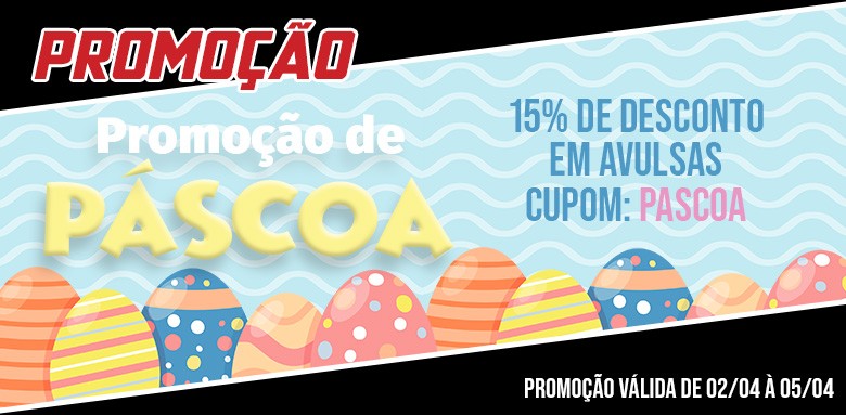 15% OFF no cupom PASCOA