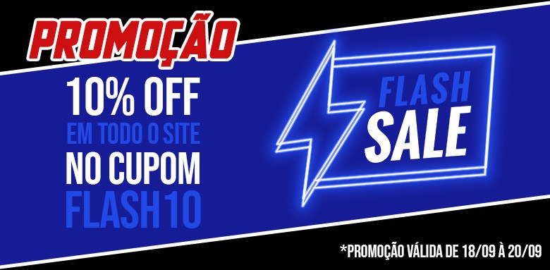 10% OFF no cupom FLASH10